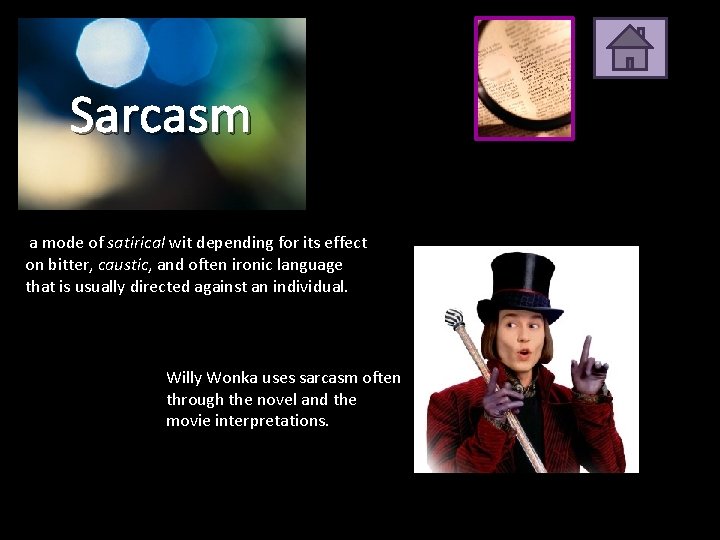 Sarcasm a mode of satirical wit depending for its effect on bitter, caustic, and