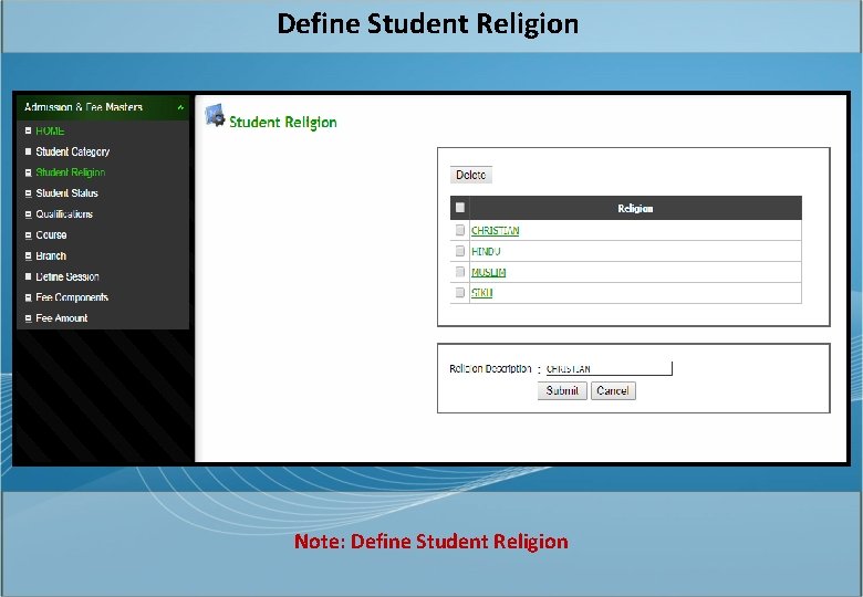 Define Student Religion Note: Define Student Religion 