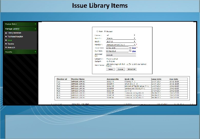 Issue Library Items 