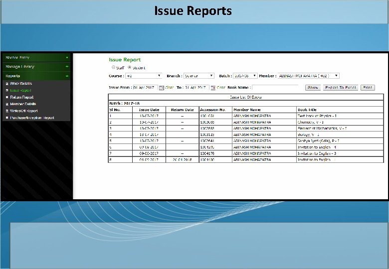 Issue Reports 