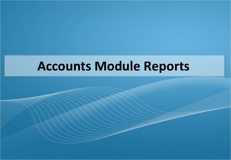 Accounts Module Reports 