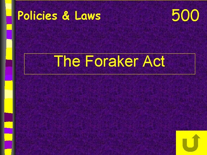 Policies & Laws The Foraker Act 500 