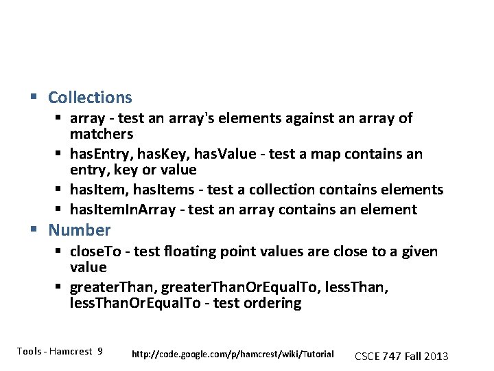 § Collections § array - test an array's elements against an array of matchers