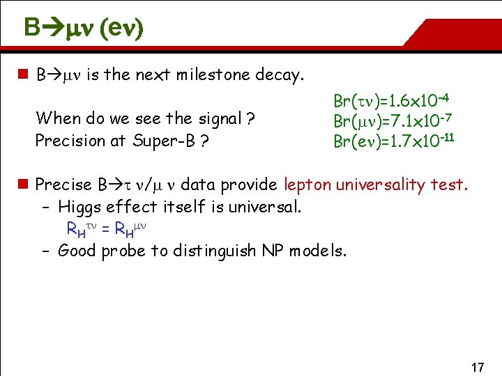 B mn (en) n B mn is the next milestone decay. When do we