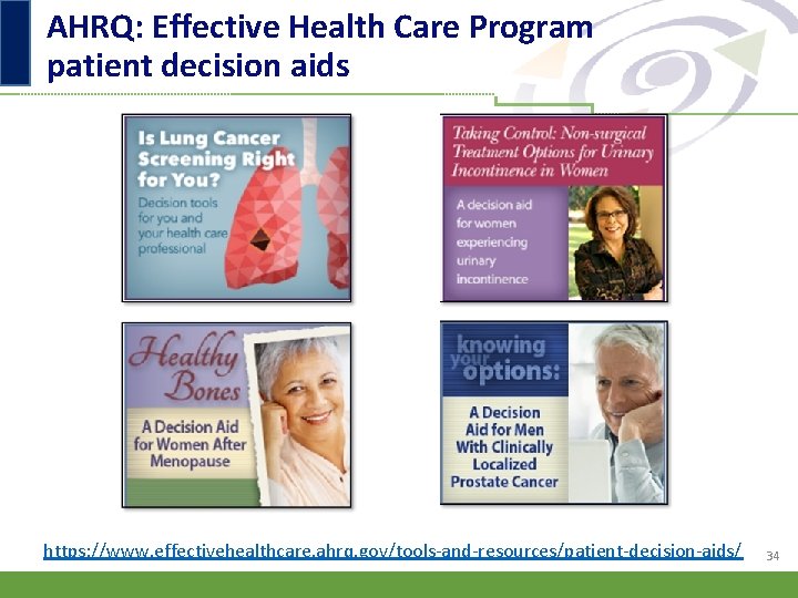 AHRQ: Effective Health Care Program patient decision aids https: //www. effectivehealthcare. ahrq. gov/tools-and-resources/patient-decision-aids/ 34