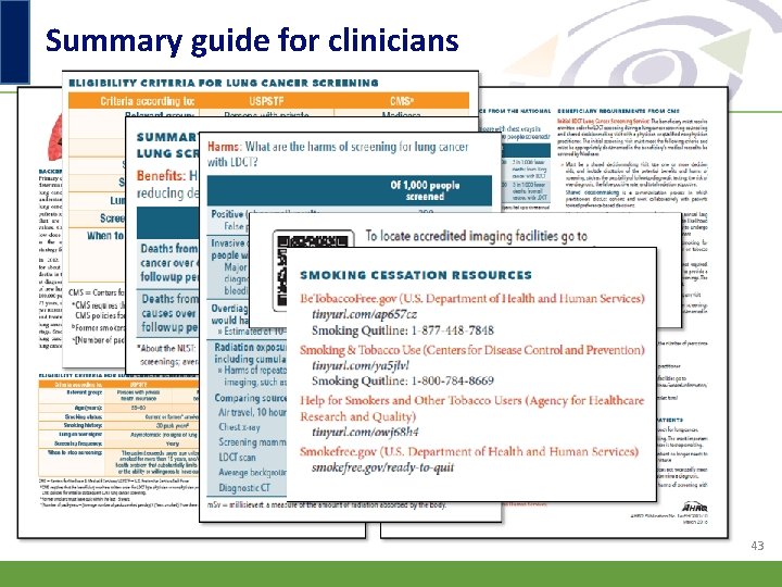 Summary guide for clinicians 43 