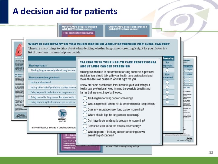 A decision aid for patients 52 