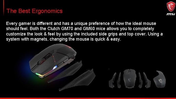 The Best Ergonomics Every gamer is different and has a unique preference of how