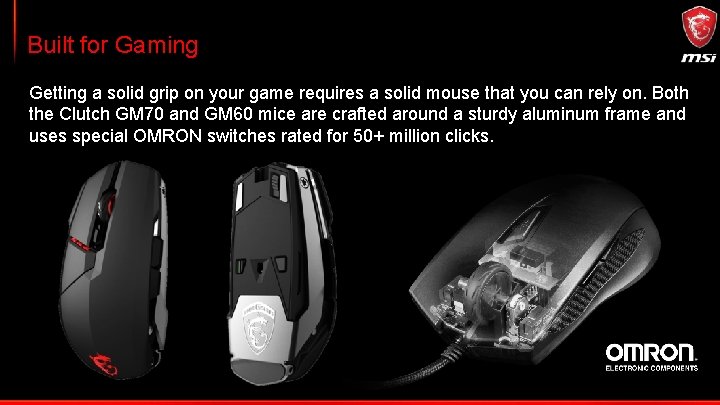 Built for Gaming Getting a solid grip on your game requires a solid mouse