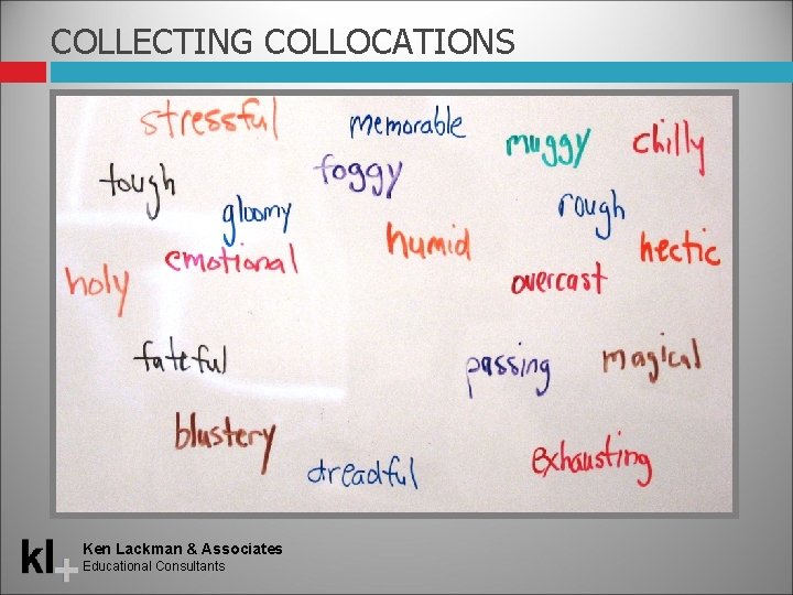 COLLECTING COLLOCATIONS Ken Lackman & Associates Educational Consultants COLLECTING COLLOCATIONS Ken Lackman & Associates Educational Consultants
