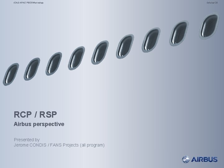 ICAO APAC PBCS Workshop RCP / RSP Airbus perspective Presented by Jerome CONDIS /