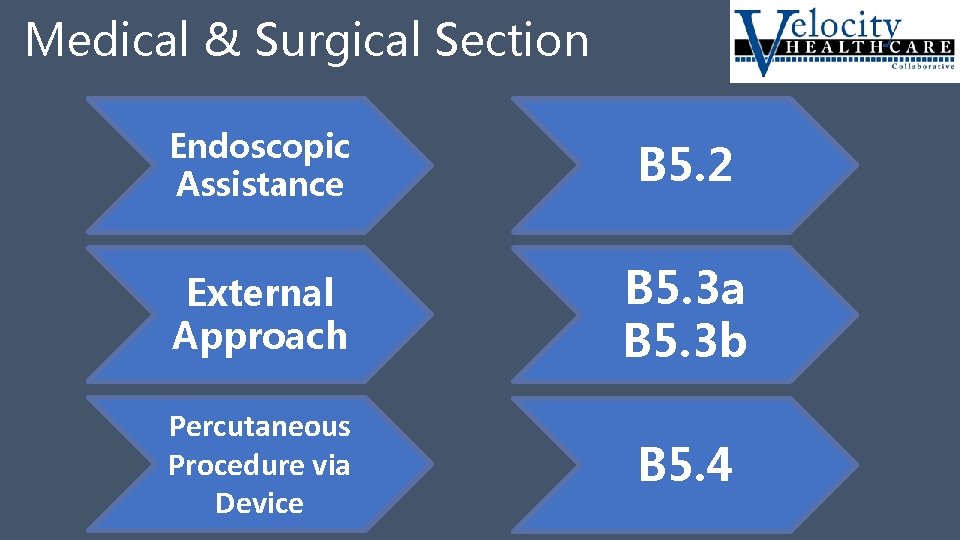 Medical & Surgical Section Endoscopic Assistance B 5. 2 External Approach B 5. 3