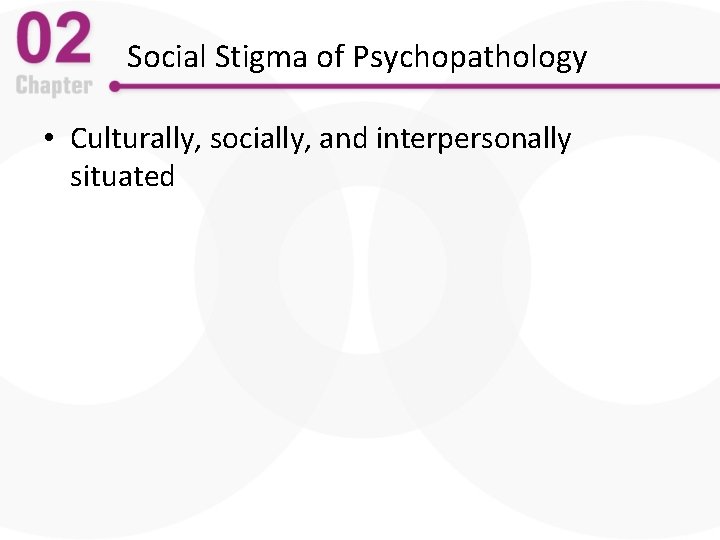 Social Stigma of Psychopathology • Culturally, socially, and interpersonally situated 