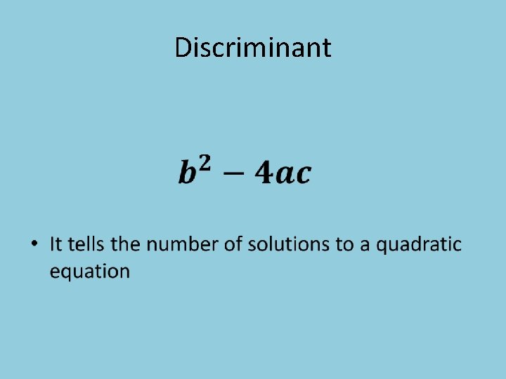 Discriminant • 