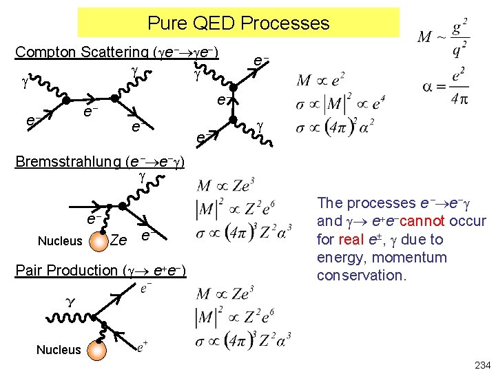 Pure QED Processes Compton Scattering (ge ge-) g g g e e e e