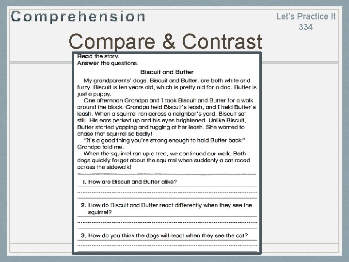 Compare & Contrast Let’s Practice It 334 