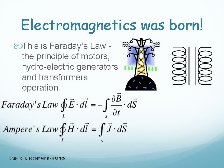 Electromagnetics was born! This is Faraday’s Law the principle of motors, hydro-electric generators and