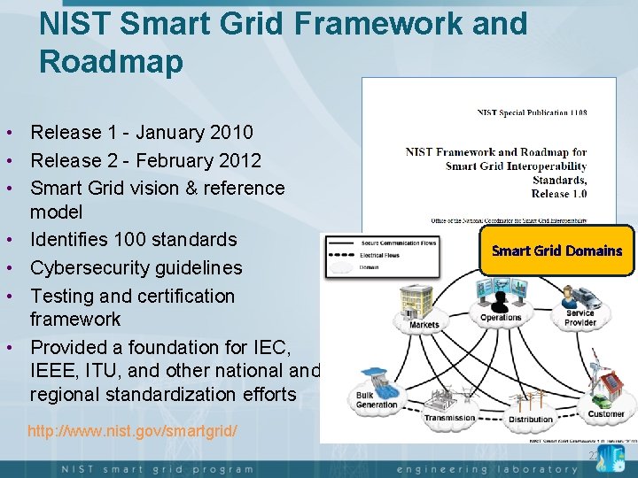 NIST Smart Grid Framework and Roadmap • Release 1 - January 2010 • Release