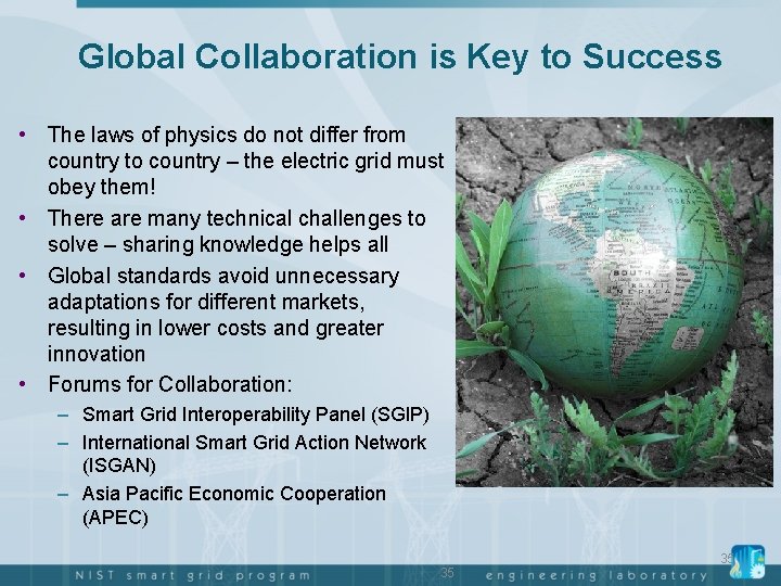 Global Collaboration is Key to Success • The laws of physics do not differ