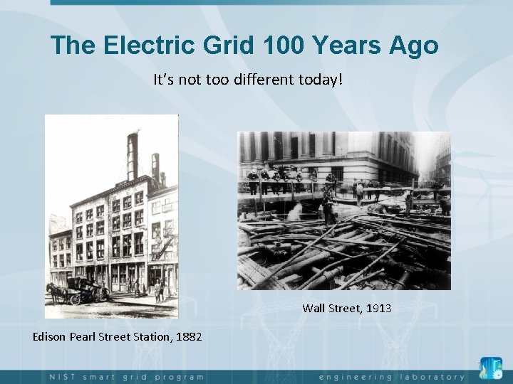 The Electric Grid 100 Years Ago It’s not too different today! Wall Street, 1913