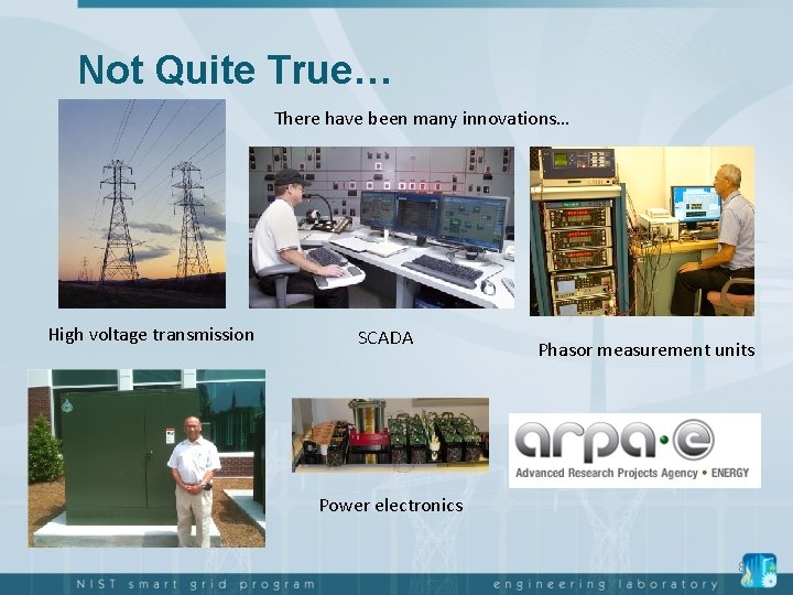 Not Quite True… There have been many innovations… High voltage transmission SCADA Phasor measurement