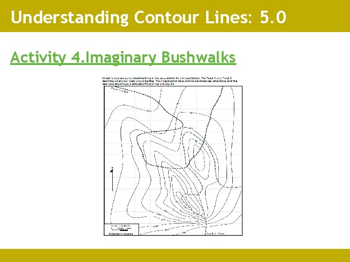 Understanding Contour Lines: 5. 0 Activity 4. Imaginary Bushwalks 