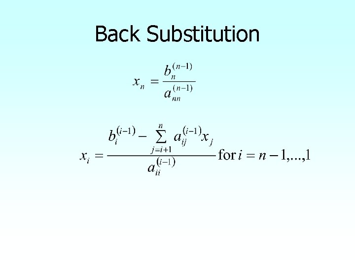 Back Substitution 