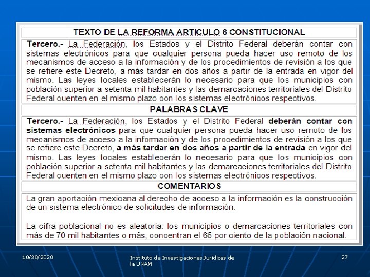 10/30/2020 Instituto de Investigaciones Jurídicas de la UNAM 27 