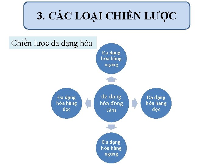 3. CÁC LOẠI CHIẾN LƯỢC Chiến lược đa dạng hóa Đa dạng hóa hàng