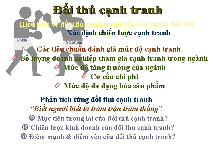 Hiểu biết về đối thủ cạnh tranh rất có ý nghĩa đối với Xác