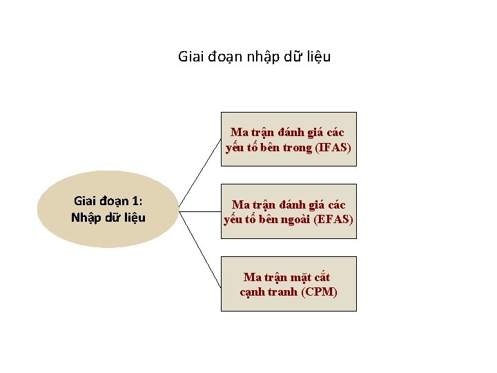 Giai đoạn nhập dữ liệu Ma trận đánh giá các yếu tố bên trong