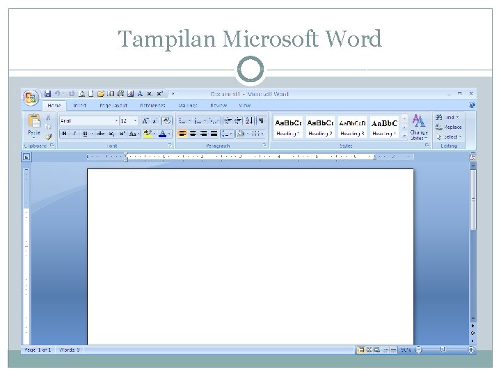 Tampilan Microsoft Word 