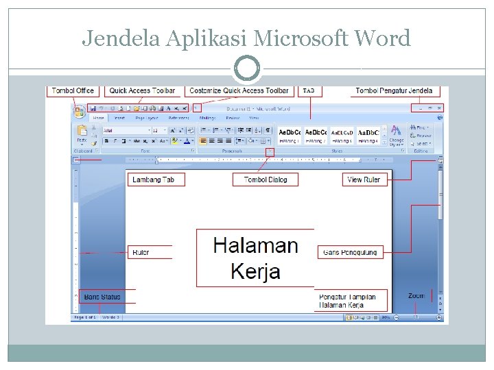 Jendela Aplikasi Microsoft Word 