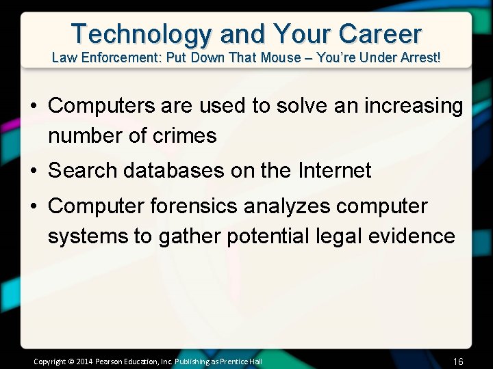 Technology and Your Career Law Enforcement: Put Down That Mouse – You’re Under Arrest!