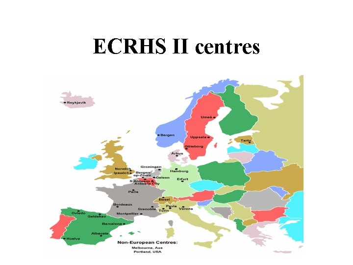 ECRHS II centres 