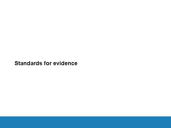 Standards for evidence 