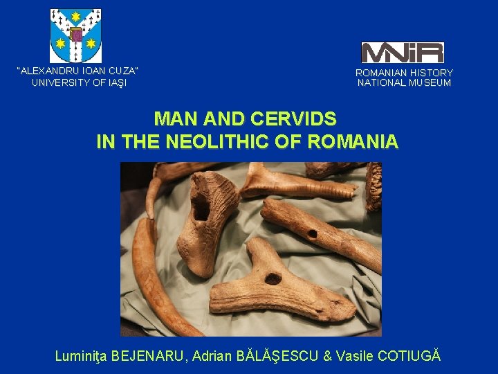 “ALEXANDRU IOAN CUZA” UNIVERSITY OF IAŞI ROMANIAN HISTORY NATIONAL MUSEUM MAN AND CERVIDS IN