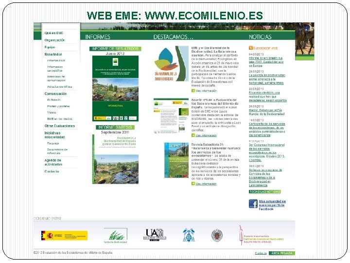 WEB EME: WWW. ECOMILENIO. ES 
