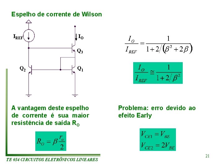 Espelho de corrente de Wilson IREF IO Q 3 Q 2 Q 1 A