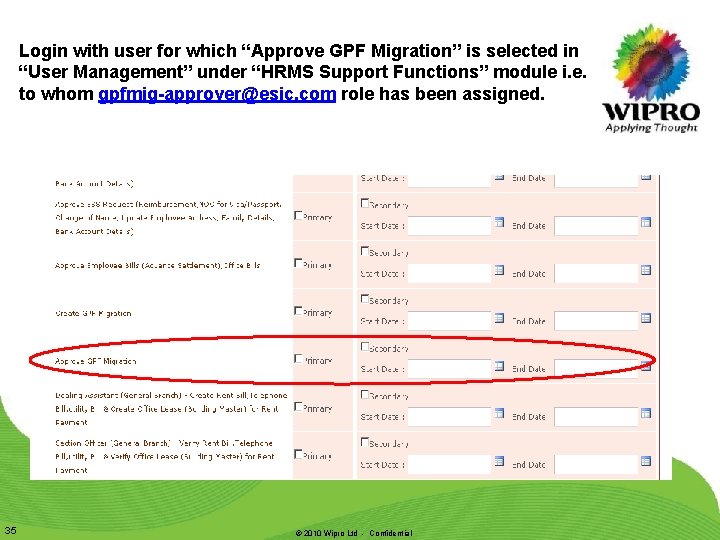 Login with user for which “Approve GPF Migration” is selected in “User Management” under Login with user for which “Approve GPF Migration” is selected in “User Management” under