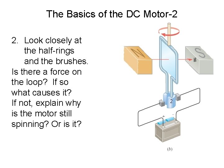 The Basics of the DC Motor-2 2. Look closely at the half-rings and the