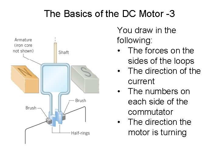 The Basics of the DC Motor -3 You draw in the following: • The