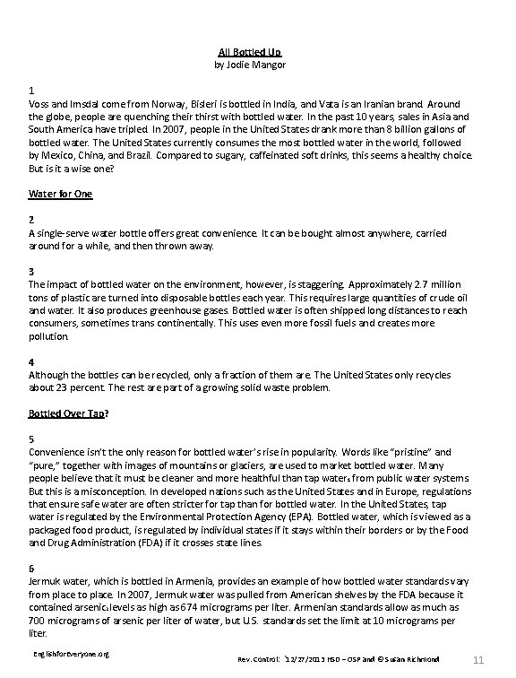  All Bottled Up by Jodie Mangor 1 Voss and Imsdal come from Norway,