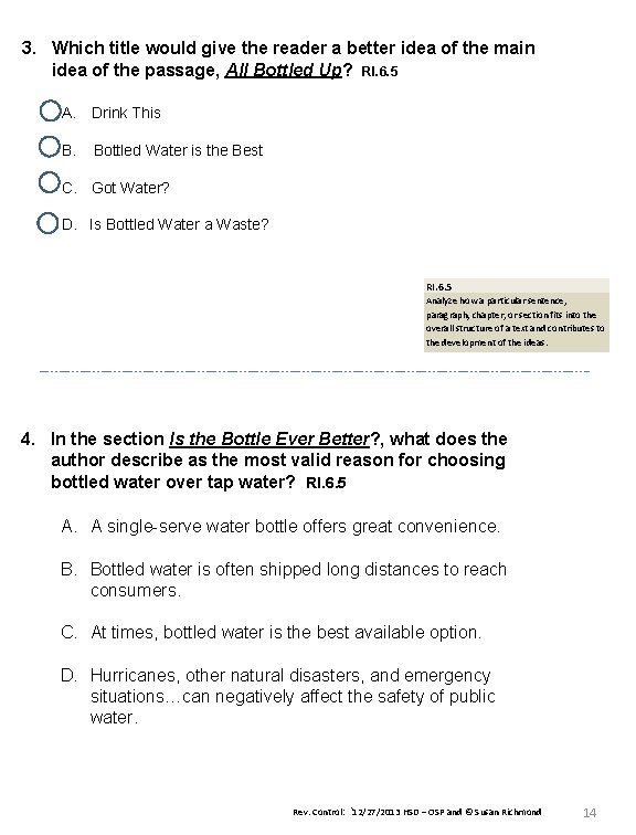 3. Which title would give the reader a better idea of the main idea
