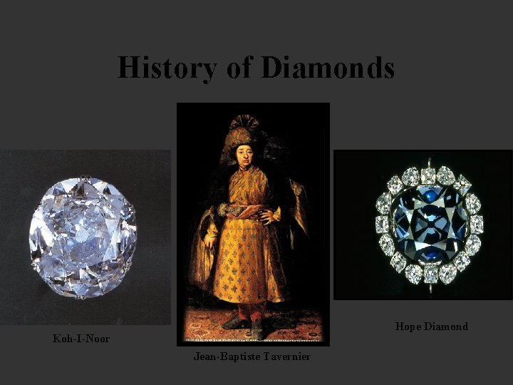 History of Diamonds Hope Diamond Koh-I-Noor Jean-Baptiste Tavernier 