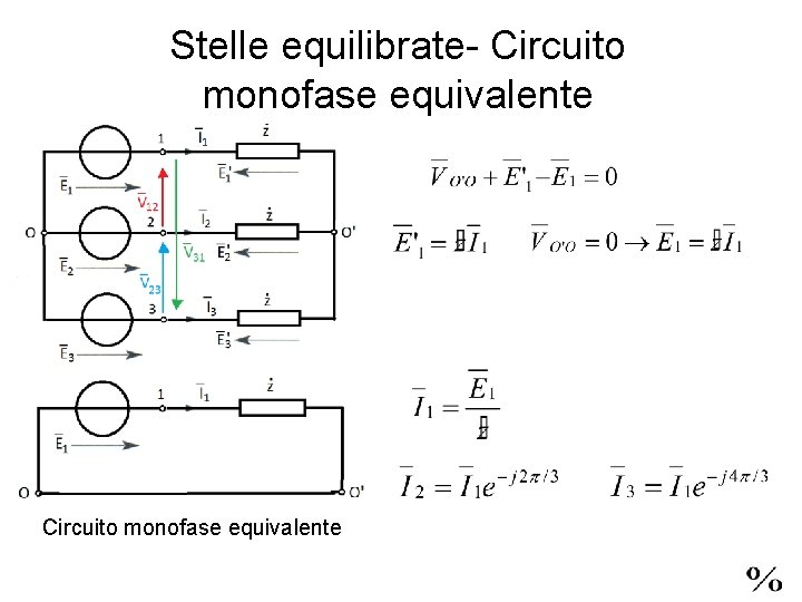 Stelle equilibrate- Circuito monofase equivalente 