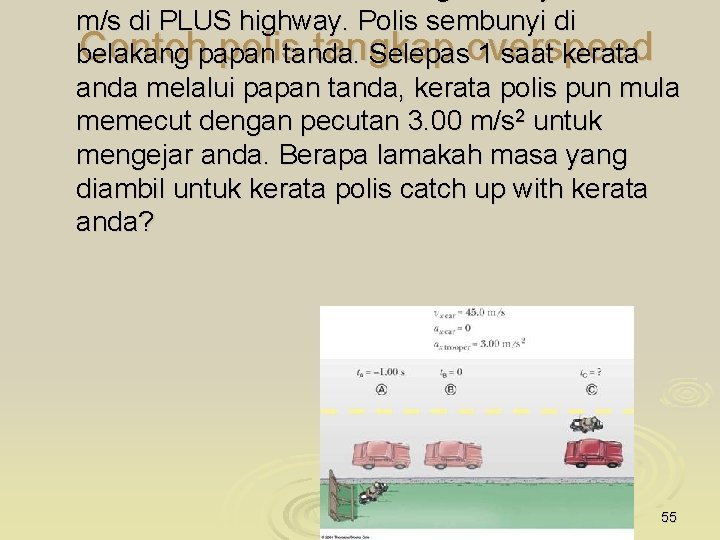 m/s di PLUS highway. Polis sembunyi di Contohpapan polistanda tangkap belakang. Selepasoverspeed 1 saat