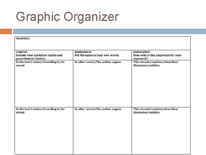 Graphic Organizer 