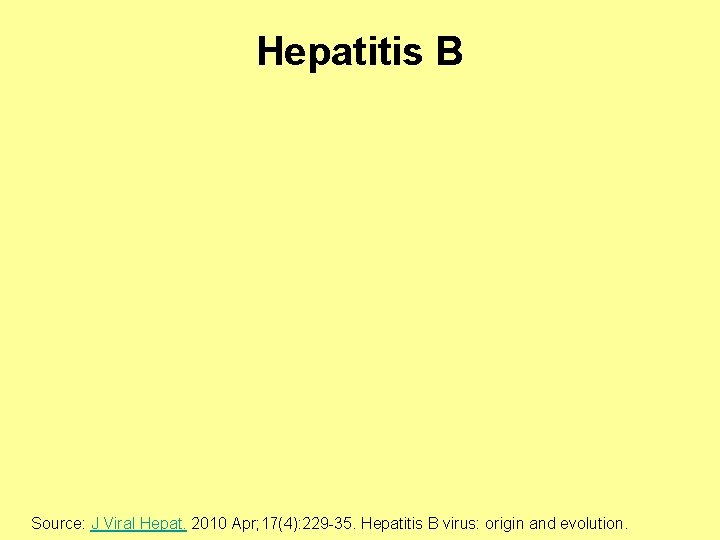 Hepatitis B Source: J Viral Hepat. 2010 Apr; 17(4): 229 -35. Hepatitis B virus: