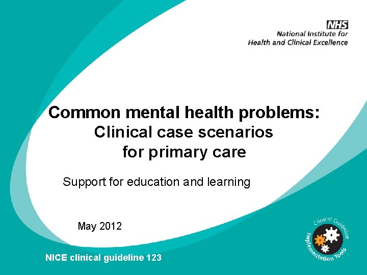 Common mental health problems: Clinical case scenarios for primary care Support for education and